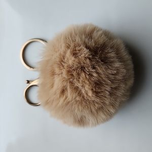 Faux Fur Puffball Keychain